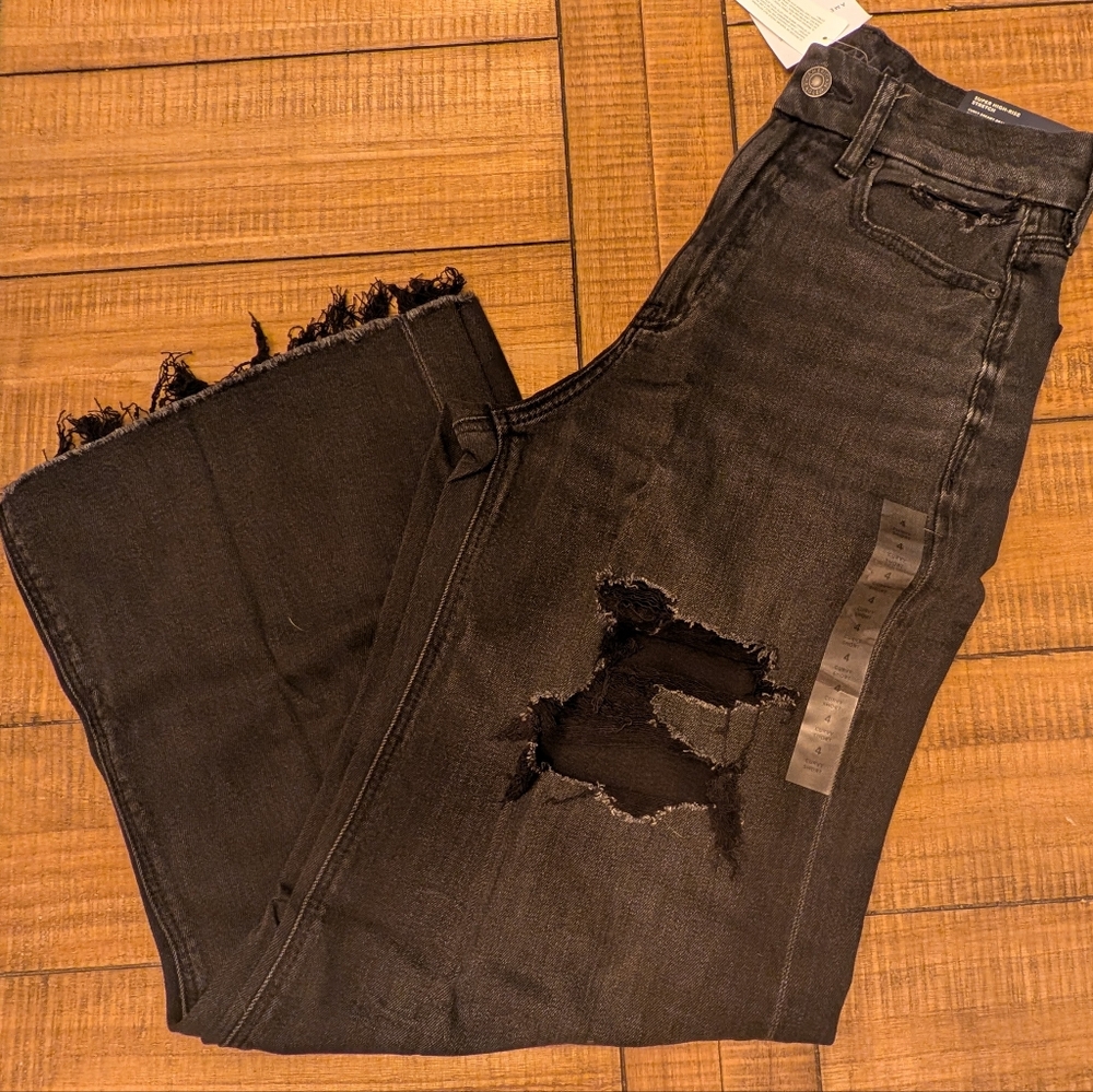 American Eagle Outfitters Black Dreamy Drape Curvy Jeans